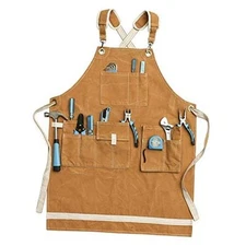  Waxed Canvas Work Apron for Men with 11 Pockets Comfortable 12oz Washed Shop 