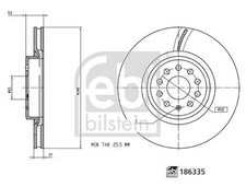 2x FEBI BILSTEIN Bremsscheibe 186335 für AUDI CUPRA SKODA VW