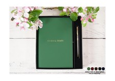 Acuto A5 Personalised Italian Leather Refillable Journal Gift Set -  Green