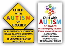 Autism Awareness Car Sticker Vinyl Decal Autistic Child on Board 2pcs 5