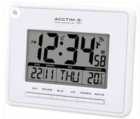 ACCTIM INFINITY RADIO CONTROLLED DIGITAL DESK/WALL ALARM CLOCK WHITE 71952