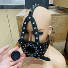 Restraint PU Leather Mouth Gag with Funnel Oral Plug Head Harness Mask Bondage — photo 10