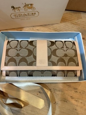 Coach Signature Collection Leather Monogram Wallet 100% Authentic NOS