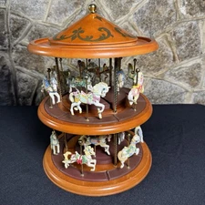 Princeton Gallery 2tier Carousel Stand 12 Month Horses 6 Holiday Horses Complete
