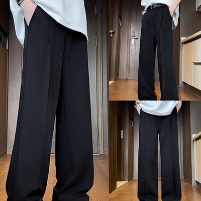 Trendy Men's Casual Trousers Featuring a Comfortable Loose Drape Style