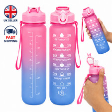 1L Sports Water Bottle Gym Travel Drinking Leakproof Bottle With Straw BPA-Free