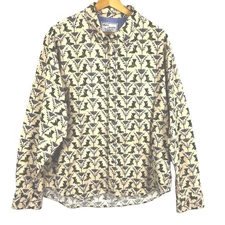 Modern Liberation Men's Long sleeve Flanel Button Up Shirt Sz XL Novelty Birds