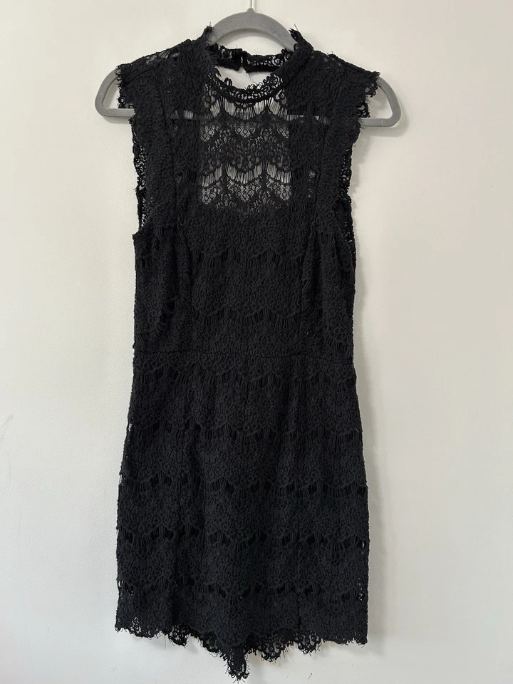 Vestido Free People Intimately Negro Encaje Bodycon Talla M Daydream Espalda Abierta Mini Foto 2 de 4