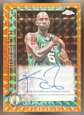2025 Topps Chrome Kevin Garnett #TCA-KG Auto Geometric Orange Refractor /25
