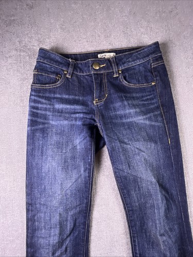 CAbi #967L Baby Bootcut Jeans Women’s 2 30x35 Dark Wash Boho City Preppy Blue - Picture 2 of 12