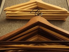 Lot of 20 Wood Suit Hangers - Clothes Coats Jackets Dress Pants