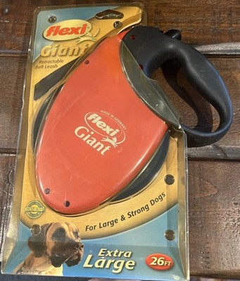 Flexi Giant Neon Tape Leash For Large & Strong Dogs XL 26 Feet Red New!