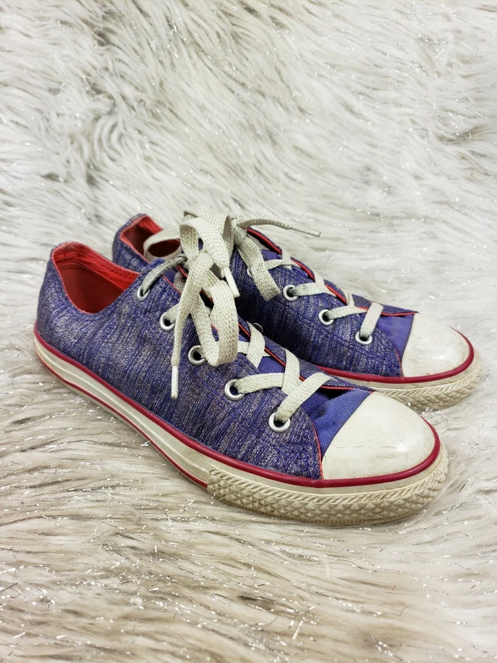 CONVERSE 647667F Purple Sparkly Pink Sneakers Junior Size 4 / 36 - Image 2 of 4