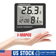 Thermometer Indoor Digital LCD Hygrometer Temperature Humidity Meter Alarm Clock