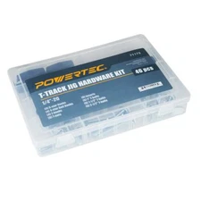 POWERTEC T-Track Jig Hardware Kit Multi Pack Plastic Sorting Case (46-Piece)
