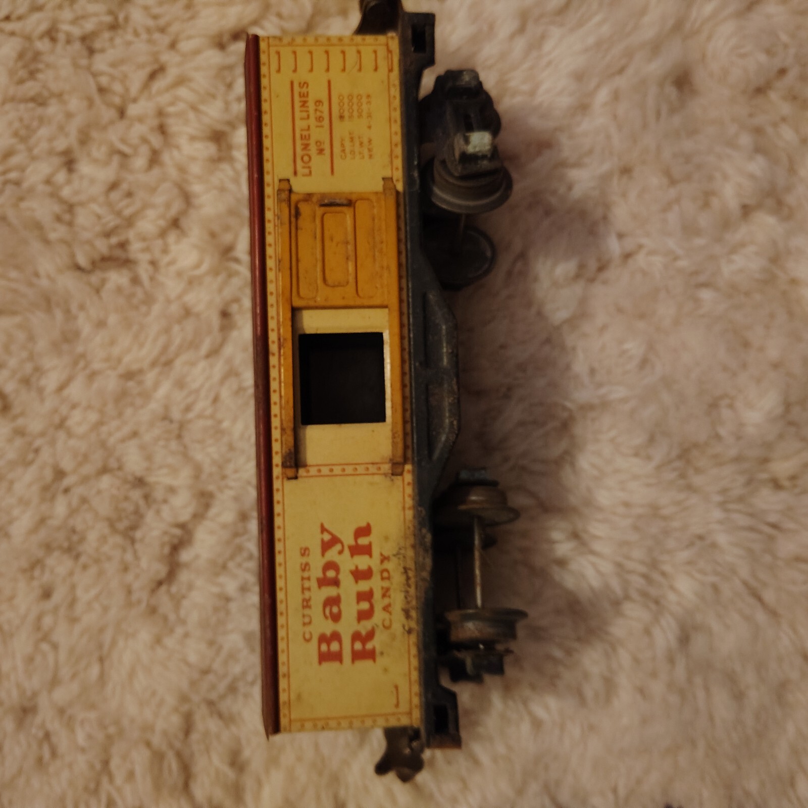 Lionel O Gauge Pre War 1679 Baby Ruth Box Car 1933-42
