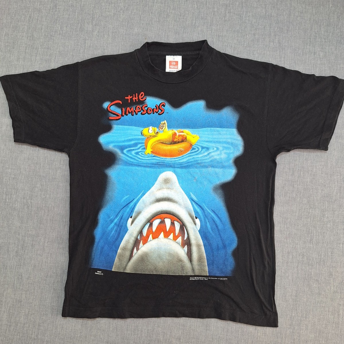 シンプソンズ ジョーズ 90s Tシャツ simpsons jaws Vintage 90s The simpsons Homer simpson Shark TV Jaws Cartoon