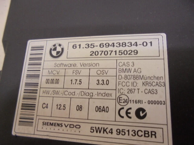 0281013537 KIT ACCENSIONE BMW SERIE 1 118 D E87 2.0 D 105KW 6M 5P (2007) RICAMBI Foto 3 de 4