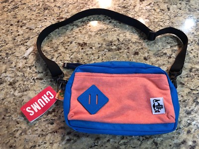 NWT CHUMS Mini Square Shoulder Bag Orange/Blue CH60-2121