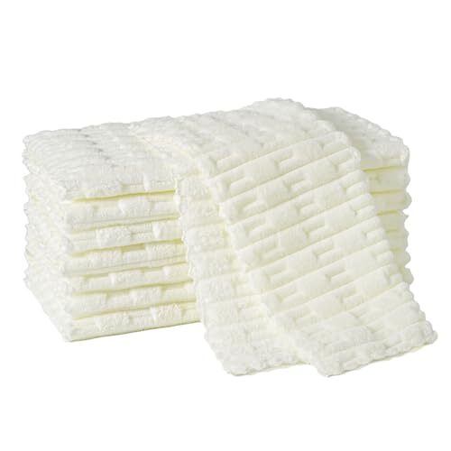 Kitchen Dish Cloths,Super Absorbent Coral Velvet 8 pack White Green Bamboo-like
