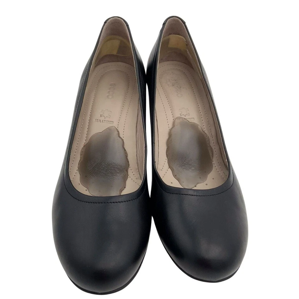 Zapatos de salón de vestir ECCO para mujer de cuero real con textura, negros, talla 38 euros/7,5 EE. UU. Foto 2 de 4