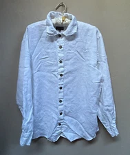 Carol LeValley San Francisco Linen Shirt Medium White Button Down Long Sleeve