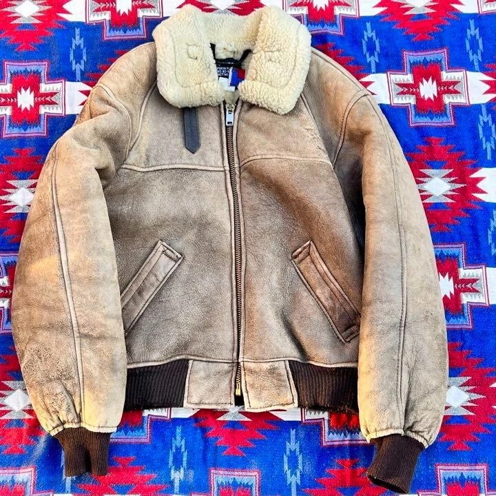 Schott Type B6 (B-6) Flight Mouton Leather Jacket [Size 40] L Made