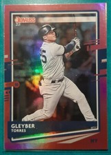2020 DONRUSS VARIATIONS HOLO PINK GLEYBER TORRES #91 NEW YORK YANKEES