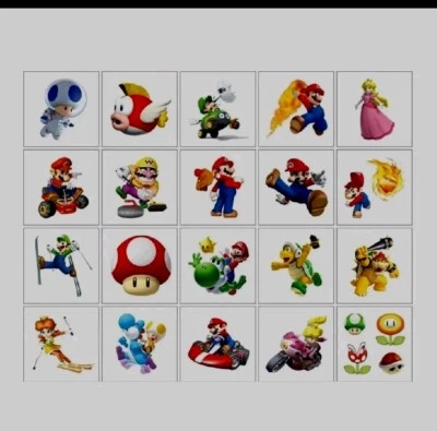 10 Super Mario Temporary Tattoo Kids Birthday Party Loot Bag Filler Game #1 Pick