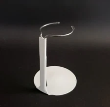 KAISER #970 White Metal Doll Stand 3" Base -Adjustable For Dolls 6.5" to 11" NOS