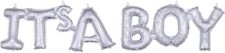 'it's a boy' Script Phrase Air-Fill Balloon - Baby Shower Gender Reveal - NEW