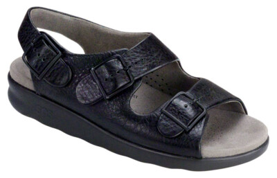 SAS Relaxed Sandal Black Women's Comfort Shoes Many Sizes & Widths FREE SHIPPING