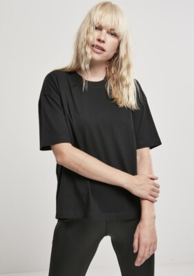 Urban Classics Damen T-Shirt Ladies Organic Oversized Pleat Tee 2-Pack White+Bla