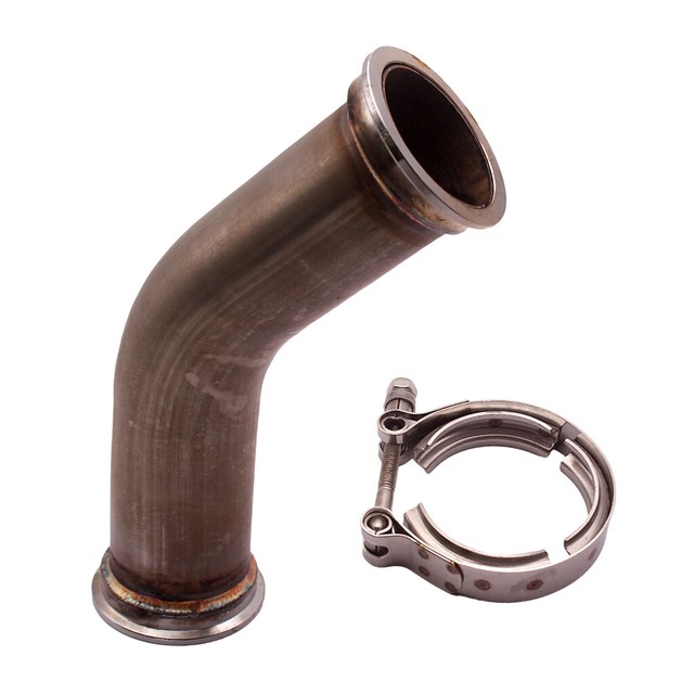 45 Degree VBand Pipe Turbo Exhaust Downpipe with 2.5in Vband Flanges