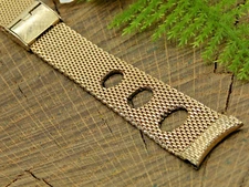 Vintage Pre-Owned Duchess USA Watch Band Gold Filled Mesh Long Sliding Clsp 19mm