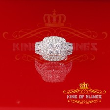 3.13ct Cubic Zirconia 925 White Silver Round Multi Row Sets Womens Ring Size 7