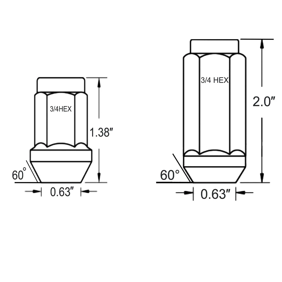 20 Dodge Ram 1500 Chrome Bulge Acorn Lug Nuts 9/16-18 For Durango Dakota Raider - Image 2 of 4