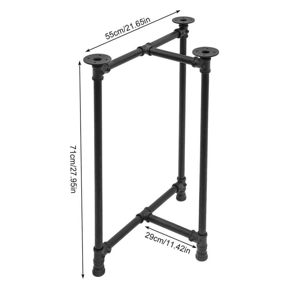 Juego de 2 patas de mesa de metal para escritorio de 28 pulgadas patas de mesa de comedor industrial negro Foto 2 de 4