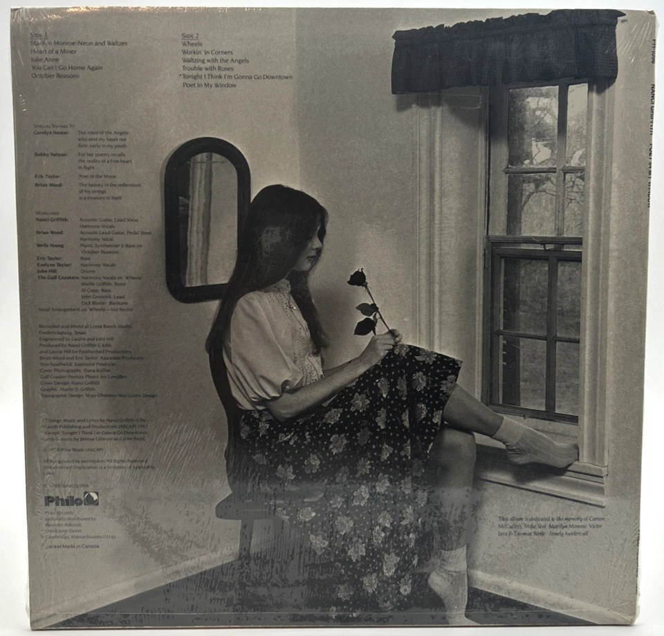 NANCI GRIFFITH "Poet In My Window" LP 1985  Philo ‎– PH-1098 - Image 2 of 4