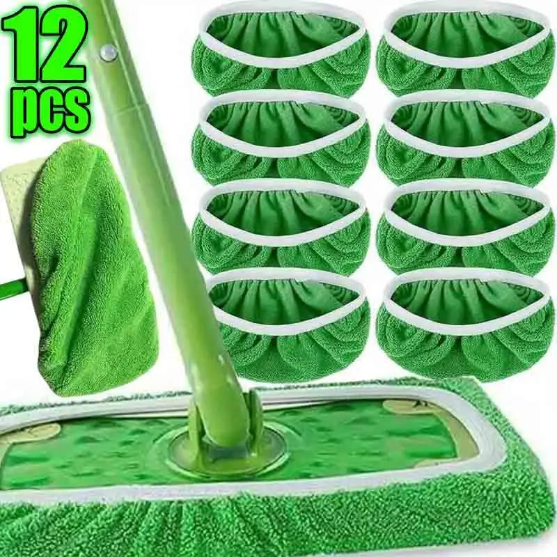 6/12-Pack Microfiber Mop Pads for Swiffer & Cleaning Cloths
