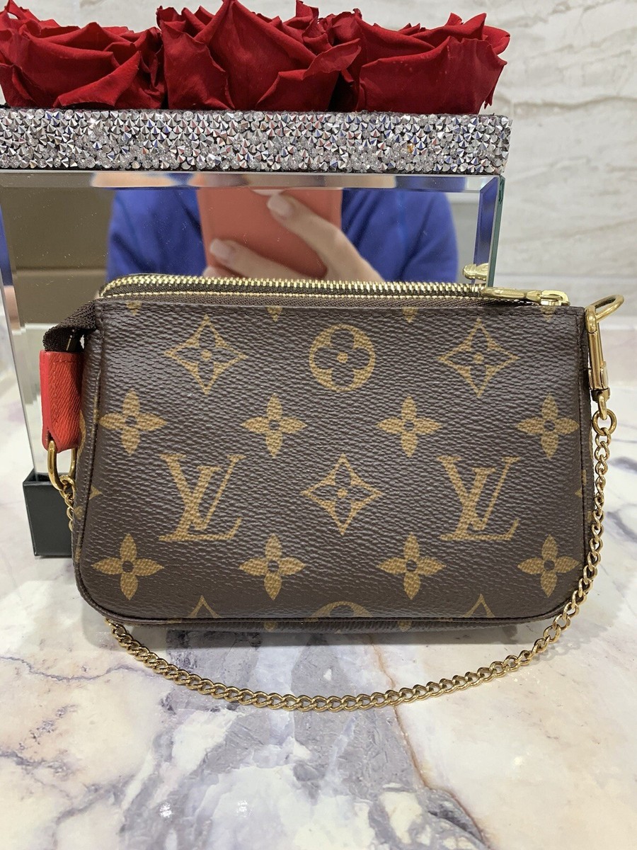 Authentic Louis Vuitton Damier Ebene Limited Ed 2015 Mini Pochette