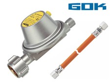 Caravan Gasregler  Wohnwagen 30 mbar  mit Schlauch RVS8 von GOK BJ2026