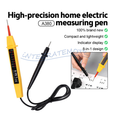 Electric AC/DC Voltage Detector Pen Tester 6-380V Voltmeter Ammeter Circuit 8in1