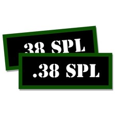 38 SPL Ammo Can LABELS STICKERS DECALS for Ammunition Cases 3"x1.15"  2 pack