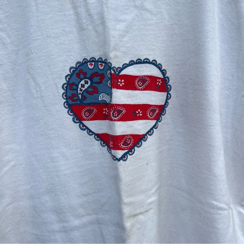 Hartstrings White American Flag Paisley Heart Short Sleeve Shirt - Image 2 of 3