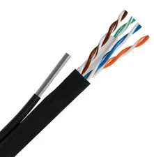 CAT6 Outdoor Aerial w/Messenger Gel Filled Direct Burial 1000ft - 23 AWG Copper