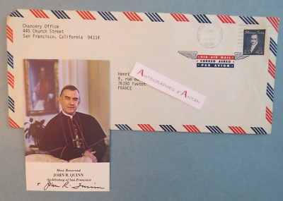   John R QUINN 1981 SAN FRANCISCO Erzbischof Erzbischof Kalifornien USA Autogramm