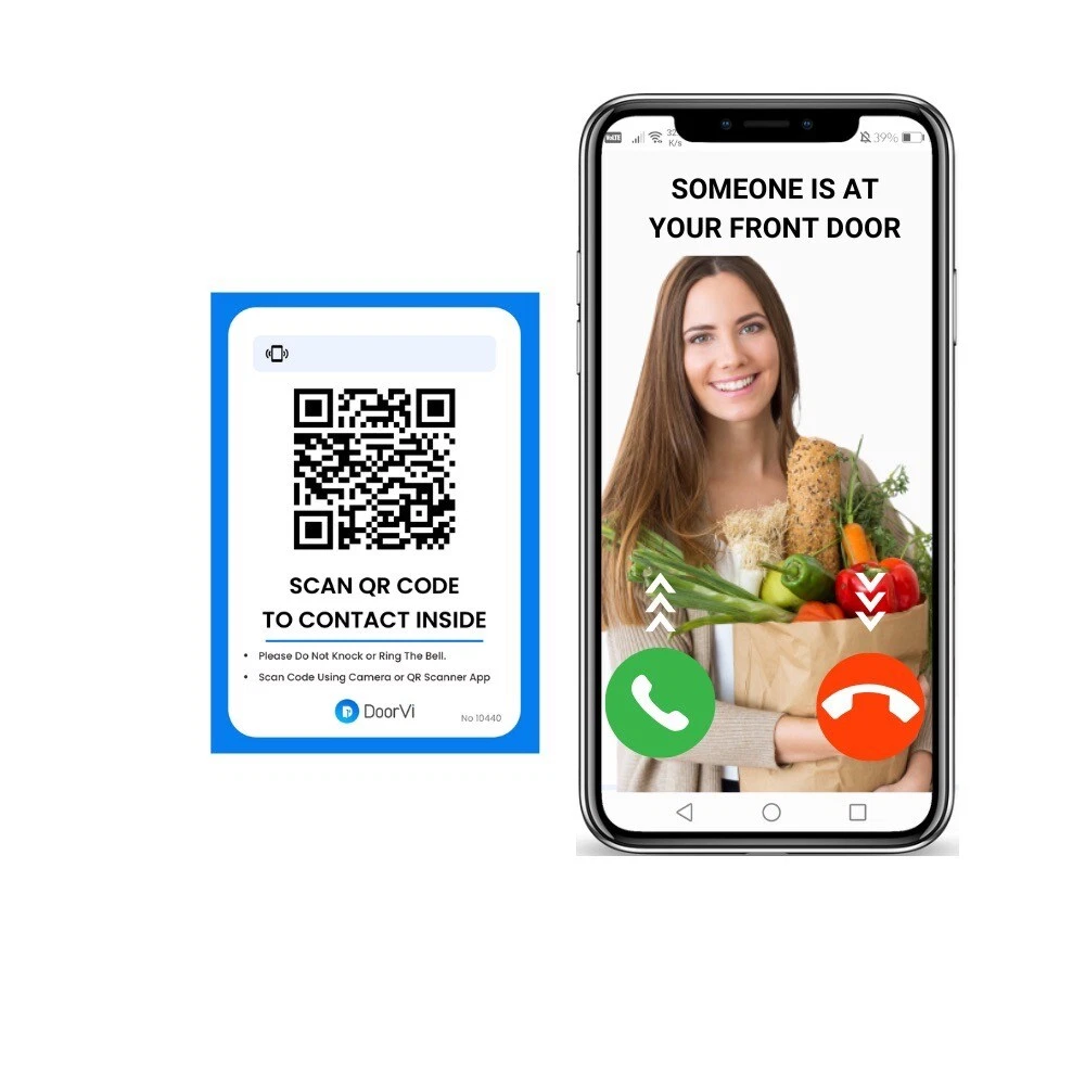 DoorVi QR Code Video Calling Smart Doorbell Intercom Security System Front Door