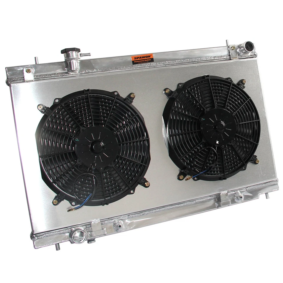 Radiador de aluminio AT SPAWON para Nissan 350Z Enthusiast Touring 03-06 + cubierta del ventilador Foto 2 de 4