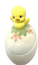 Vintage Byron Molds1980 Porcelain Easter Egg & Chick Trinket Box